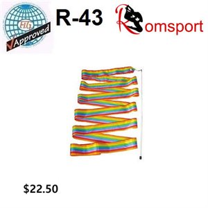 Romsport Ensemble Ruban Arc-en-ciel (6 m) & Bâton (56 cm) R-43